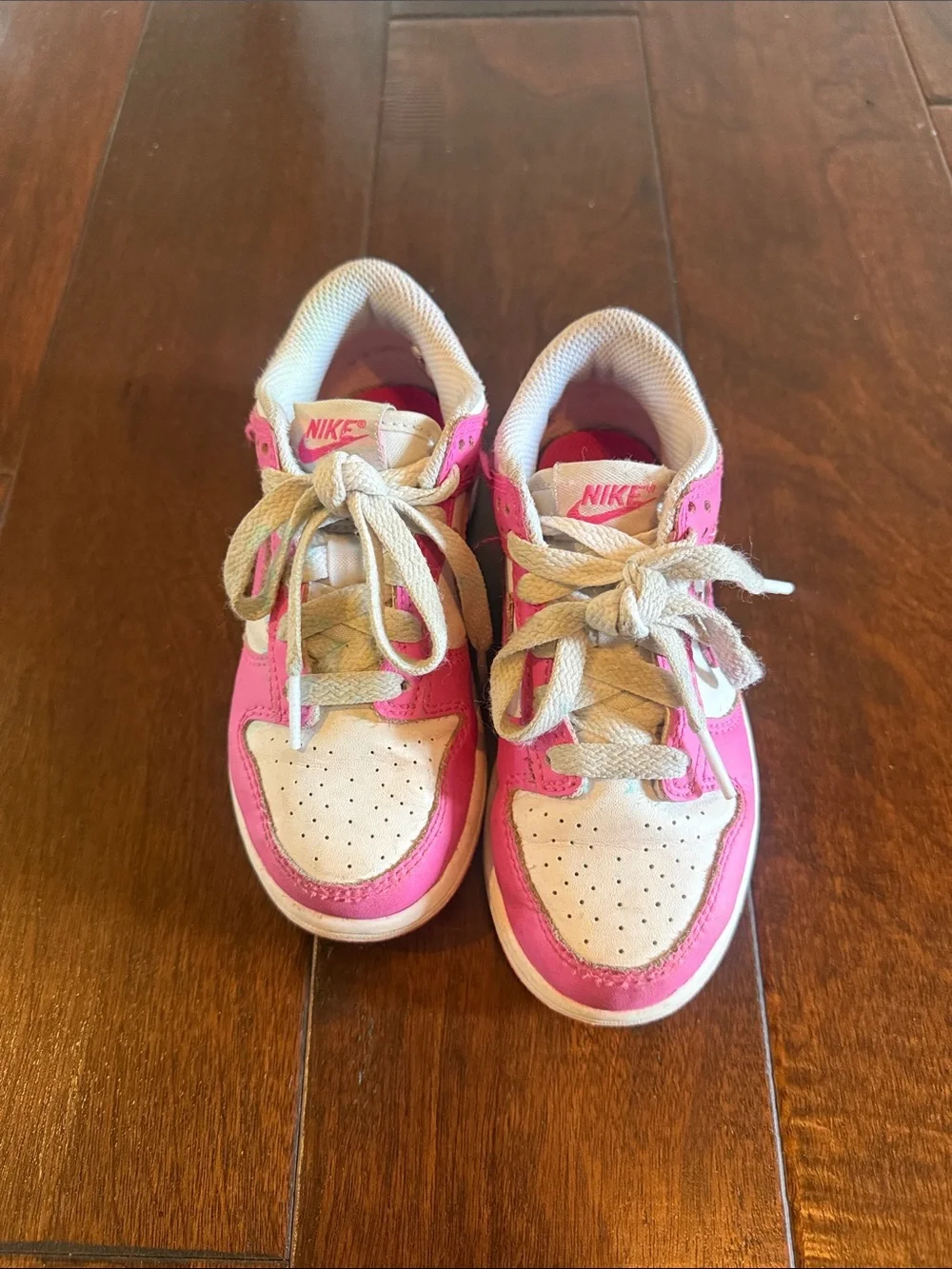 Nike Kids White and Pink Sneakers